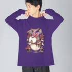 Atelier cinnamonの不思議の国のアリス×チョコレート／時計ウサギ／Ateliecinnamon Big Long Sleeve T-Shirt