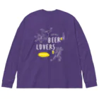 ビールとアート TM-3 Designの名画 × BEER（鳥獣戯画・すべてのビール好きのために）白線画 Big Long Sleeve T-Shirt