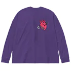 CARPE DIEMの安全ピンハート Big Long Sleeve T-Shirt