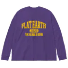 Mappila SHOPのカレッジ風(ミシガンカラー)　フラットアース FLATEARTH ビッグシルエットロングスリーブTシャツ