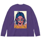 zaisuのクール系女子 Big Long Sleeve T-Shirt