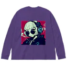 zaisuのサングラス女子 Big Long Sleeve T-Shirt