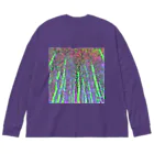 水草のサイケデリックな林 ビッグシルエットロングスリーブTシャツ