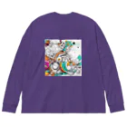 ANTARESのカラフルでエネルギッシュなグラフィックアート Big Long Sleeve T-Shirt