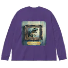 MistyStarkの飛び出す恐竜　－　dinosaur that pops out　－ Big Long Sleeve T-Shirt