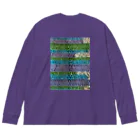 sandy-mのウール毛糸 手編み柄 カラフル ブルー系 Big Long Sleeve T-Shirt