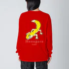 Hanagara animal cafeのモモンガと花柄アニマルカフェのロゴ入り。 Big Long Sleeve T-Shirt