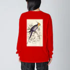 J. Jeffery Print Galleryの博物画　オカメインコ ビッグシルエットロングスリーブTシャツ