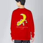 Hanagara animal cafeのモモンガと花柄アニマルカフェのロゴ入り。 Big Long Sleeve T-Shirt