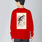 J. Jeffery Print Galleryの博物画　オカメインコ ビッグシルエットロングスリーブTシャツ