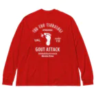 【SALE】Tシャツ★1,000円引きセール開催中！！！kg_shopの[★バック] GOUT ATTACK (文字ホワイト) ビッグシルエットロングスリーブTシャツ