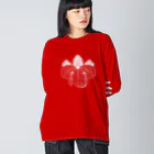 『NG （Niche・Gate）』ニッチゲート-- IN SUZURIの動物家紋。H.T.桐とゾウ　ホワイト Big Long Sleeve T-Shirt