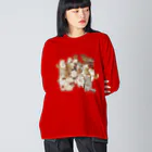 coeur.yu（クードットユー）の猫の音楽隊（ロゴカラー：ホワイト） Big Long Sleeve T-Shirt