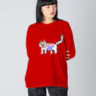 エマメ本舗のオッドアイの白猫エマメちゃんグッズ Big Long Sleeve T-Shirt