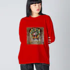 OWAYON ∞ （オワヨン　インフィニティ）の【引退馬支援企画】馬のクリスマスリース Big Long Sleeve T-Shirt