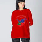 中華呪術堂（チャイナマジックホール）の【白文字】刺繍風 三国時代  Big Long Sleeve T-Shirt