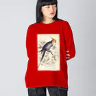 J. Jeffery Print Galleryの博物画　オカメインコ ビッグシルエットロングスリーブTシャツ