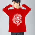 chicodeza by suzuriのホワイトライオンマーク Big Long Sleeve T-Shirt