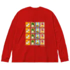 Quatre Illustrationのキャトル切手_お野菜ファッションB 4×4 Big Long Sleeve T-Shirt