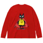 Lapis SHOPの黒猫ヒーロー Big Long Sleeve T-Shirt