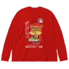 T-jet's Illustration...の［RED・NAVYBLUE］駅弁売りのモー太郎【株式会社新竹商店ライセンス品】 Big Long Sleeve T-Shirt