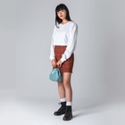 kaeru10の白ロゴ Big Long Sleeve T-Shirt :model wear (woman)