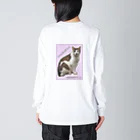 nekousagi*∩..∩のトラミ兄ちゃん自画像？ピンク【nekousagi*∩..∩ロゴ入り】 Big Long Sleeve T-Shirt