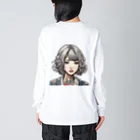 streetsnapの可愛いタトゥーだらけの女性、両面プリントロングTシャツ、期間限定 Big Long Sleeve T-Shirt