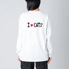 アニマル四字熟語の猫の「叫び」「THE　MEOW」 Big Long Sleeve T-Shirt