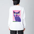 Mun! Official Storeのグラサン猫 Big Long Sleeve T-Shirt