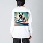 ChicCanvas Boutiqueの波乗り大好きフレンチブルドッグ Big Long Sleeve T-Shirt