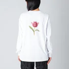 Q_kyuのアンティークチューリップ Big Long Sleeve T-Shirt