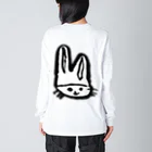 漢字Tシャツ通販の筆うさ墨絵（ふでうさ すみえ） Big Long Sleeve T-Shirt