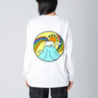 aloha_world_in_circleのjapan mount Fuji rainbow ビッグシルエットロングスリーブTシャツ