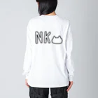 ちなこ☆動物にも愛をのNK(ネコ) ビッグシルエットロングスリーブTシャツ