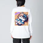 Lycoris Ant～リコリスアント～のりこりすにゃんと「半々にゃんと」 Big Long Sleeve T-Shirt