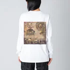 JapaneseArt Yui Shopの古代人の未来設計 ビッグシルエットロングスリーブTシャツ