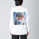 スカ次郎ショップの白髪和服美女シリーズ0001 Big Long Sleeve T-Shirt