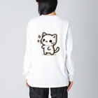 ayamomohidemiの可愛いねこちゃん ビッグシルエットロングスリーブTシャツ