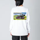 鉄道サークルNGO　レールの響きオリジナルズのSuper Express 峠SLVer ビッグシルエットロングスリーブTシャツ