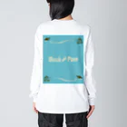 マッチアンドポンプ舎 suzuri支店のツバメ ビッグシルエットロングスリーブTシャツ