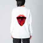 fashion Y2FYのDoodle Mouth ビッグシルエットロングスリーブTシャツ