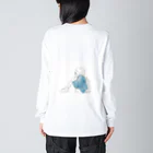 chiii × ☆の女の子×青色 Big Long Sleeve T-Shirt