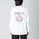 イラスト MONYAAT のバックプリント にんにく　GARLIC*B Big Long Sleeve T-Shirt