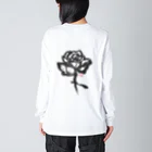 紅空月(kouzuki)designの和筆薔薇 Big Long Sleeve T-Shirt