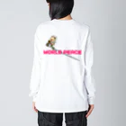 Siderunの館 B2の【バックプリント】世界平和だよ！さげみちゃん（ドット文字） Big Long Sleeve T-Shirt