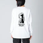 HermannStrasseのイラスト絵画 / フェルメールとフトアゴヒゲトカゲ：バックプリント Big Long Sleeve T-Shirt