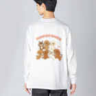 BUBUのHADAKANBOなわんこ達 ビッグシルエットロングスリーブTシャツ