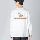 SOULBLAMEのRABBIT LABEL BPURPLE IN WHITE ビッグシルエットロングスリーブTシャツ