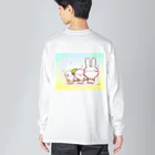 グッズショップKAZUの3匹電車ごっこけあうさ Big Long Sleeve T-Shirt